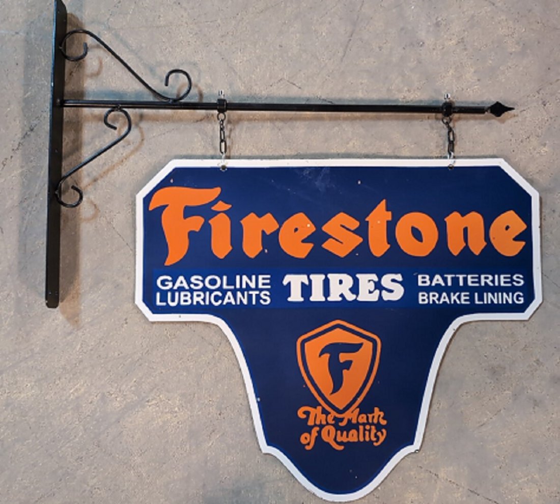 Porcelain Firestone Tires Store hanging sign (1 of 4)