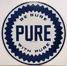 48" Porcelain Pure Gas and Oil Sign