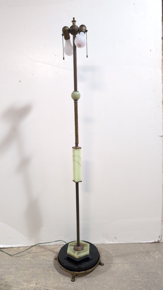 Antique Floor Lamp with uranium glass inserts (1 of 4)