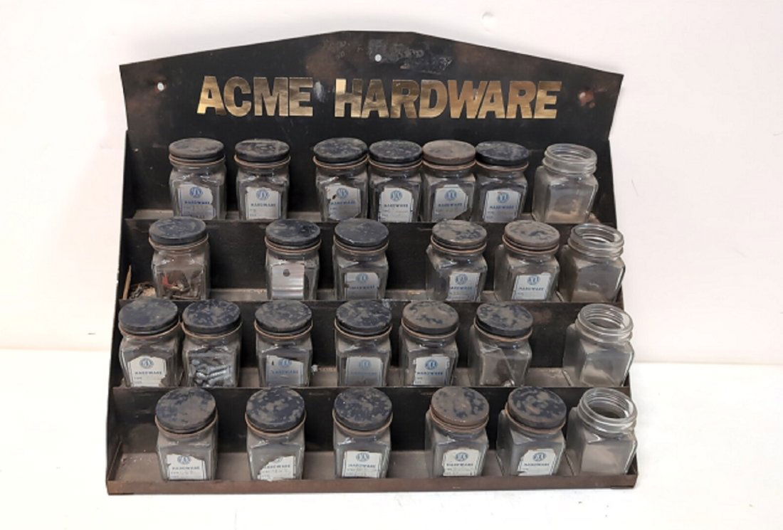 Vintage Acme Hardware Screws display cabinet (1 of 3)