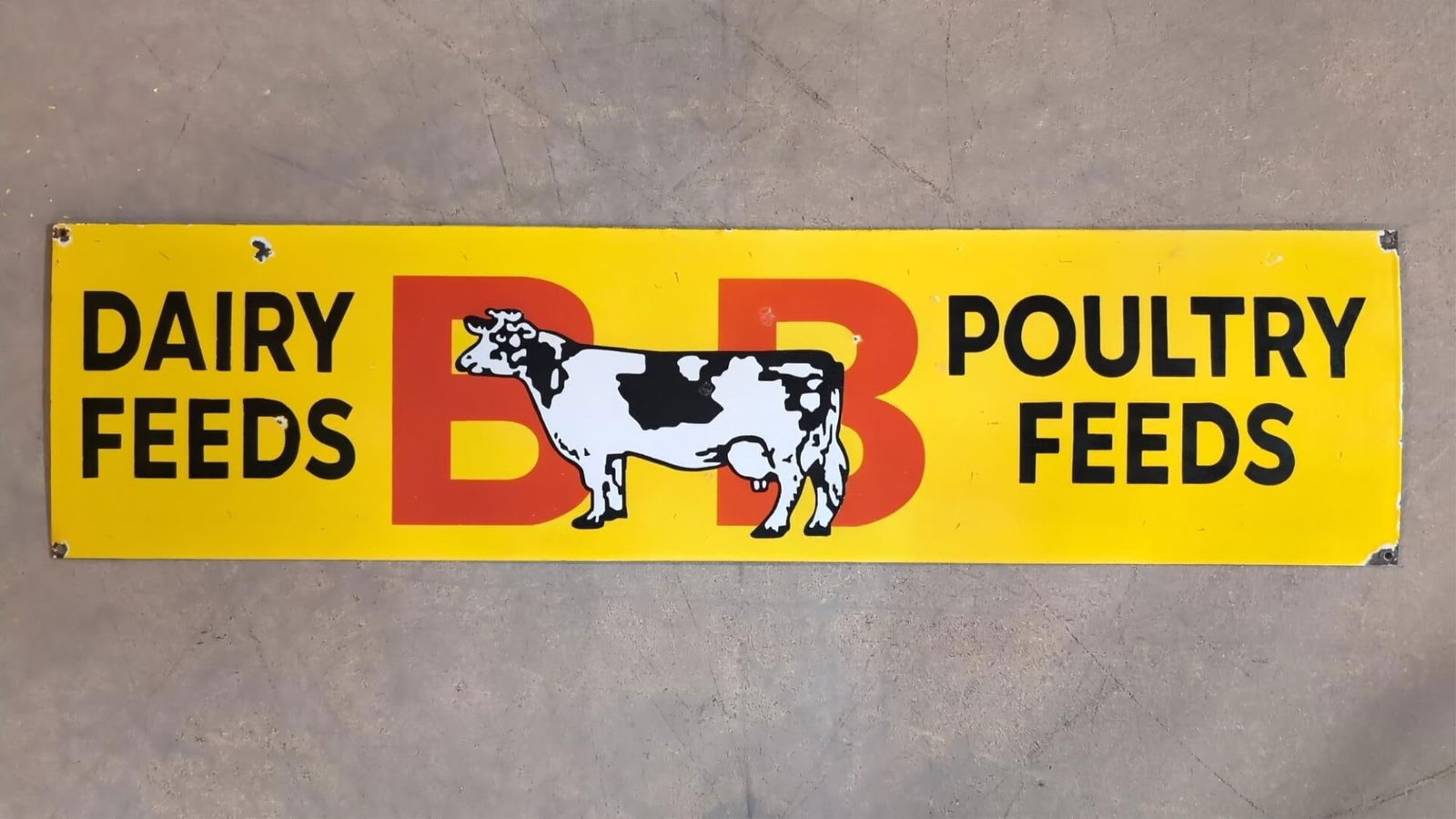 48" Porcelain B & B Feed single sided sign (1 of 4)