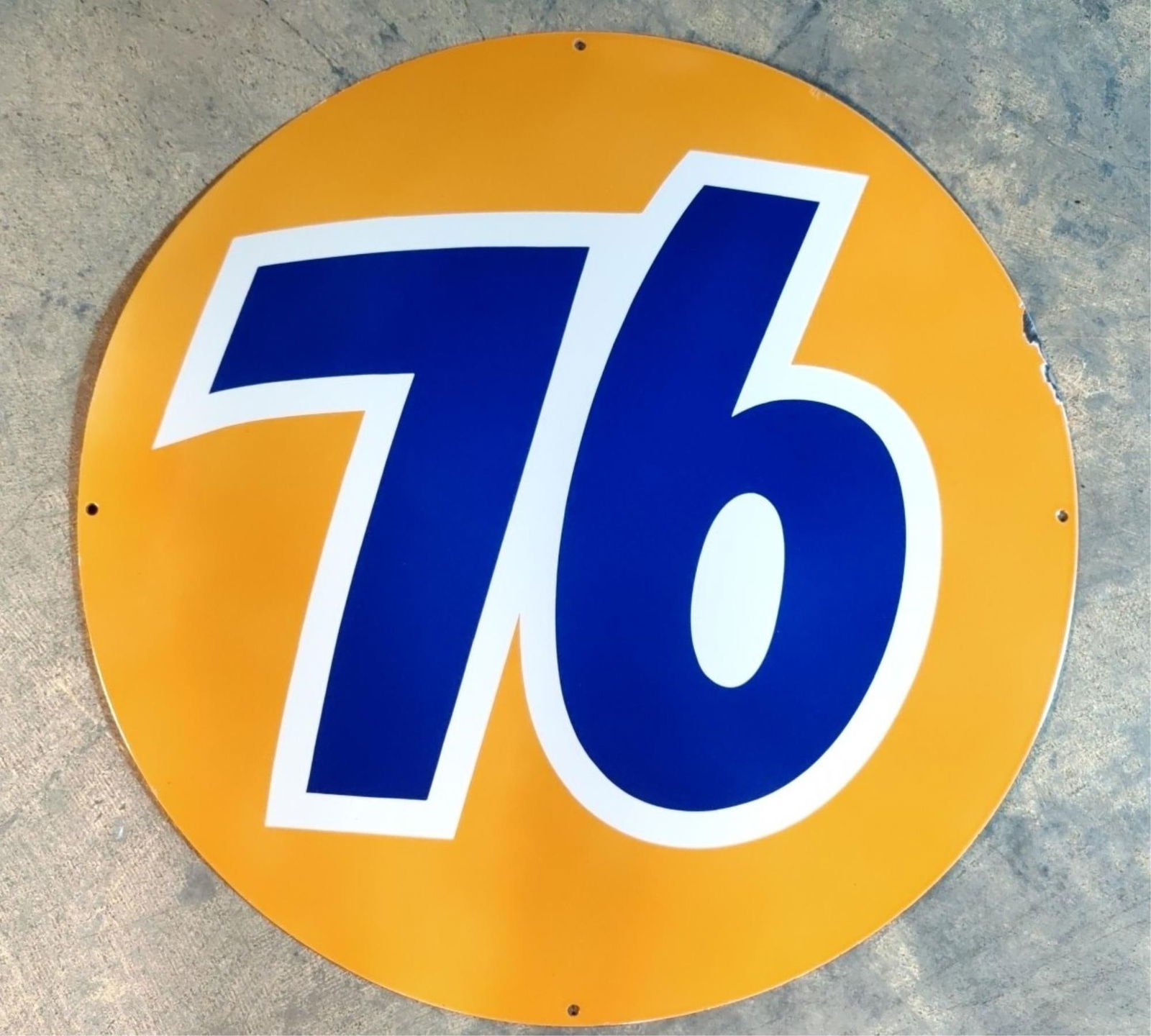 30" Porcelain Union 76 Gasoline single sided sign (1 of 5)