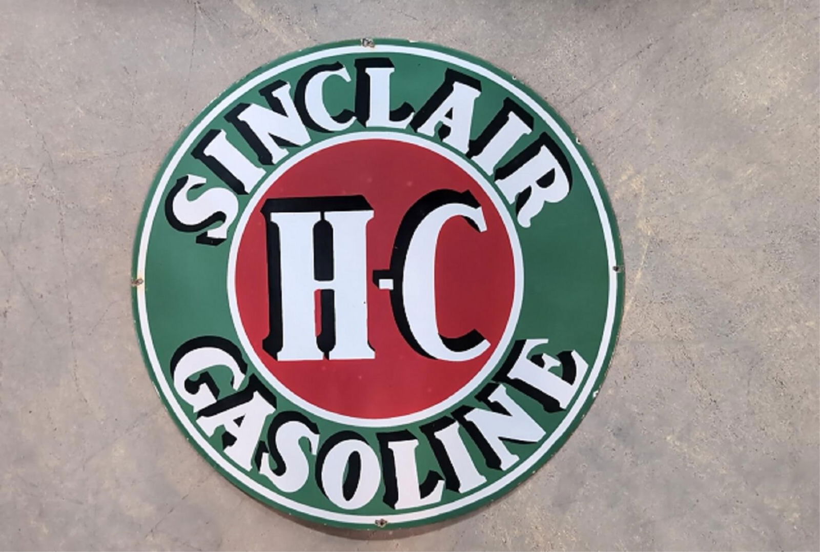 30" Porcelain Sinclair H C Gasoline sign (1 of 4)