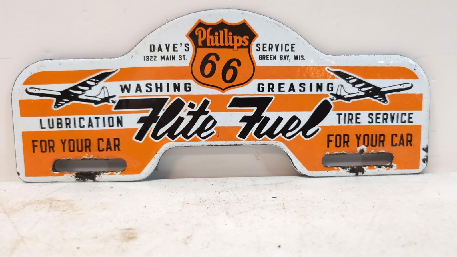 Porcelain Phillips 66 Flite Fuel tag topper (1 of 2)