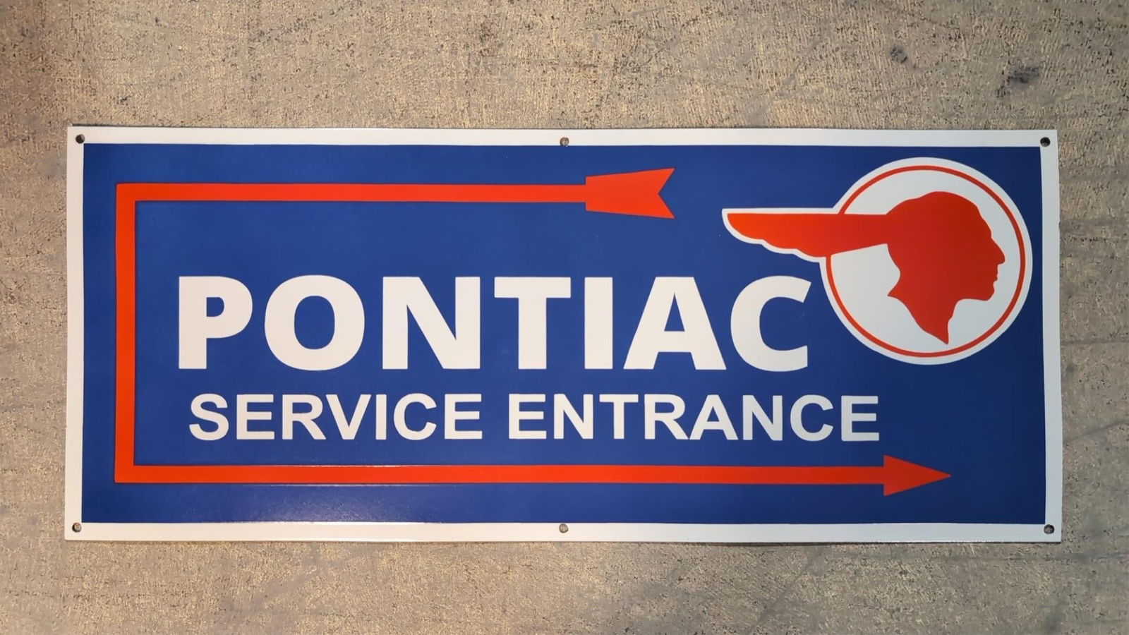 36" Porcelain Pontiac Service Entrance Sign (1 of 4)