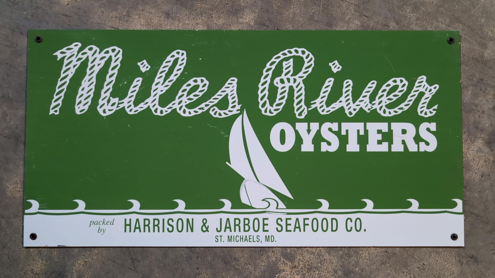 Painted Aluminum Oysters sign (1 of 2)