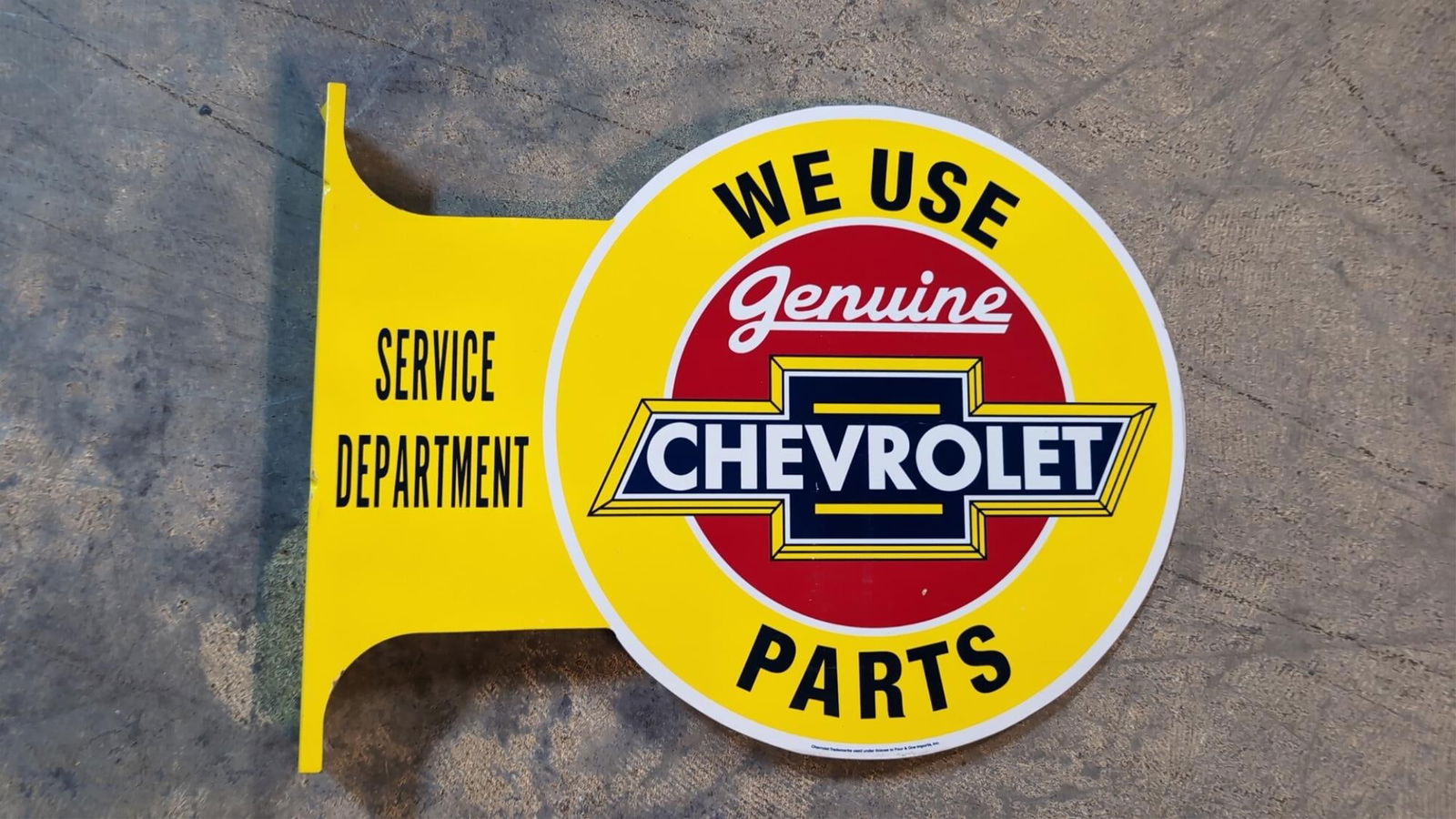 Metal Chevy Parts & Service Dept. Flange Sign (1 of 2)