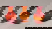 3 Blown Glass Crackle Vases