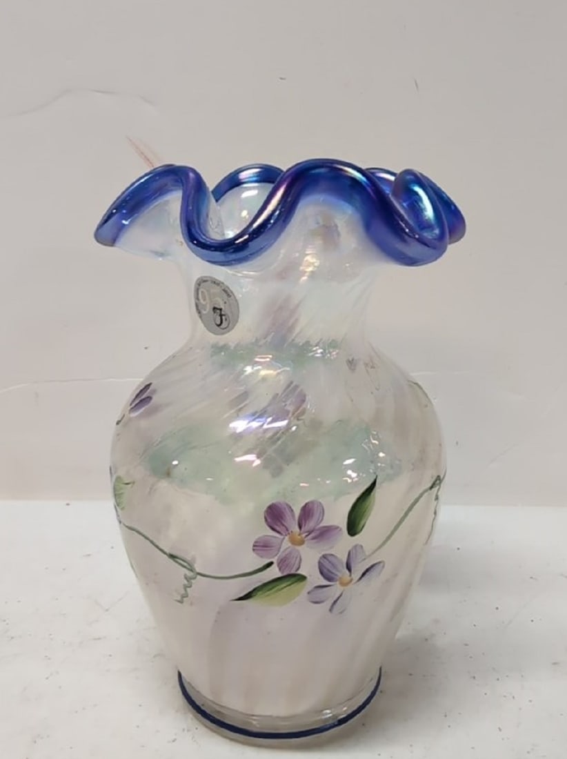 Hand painted Artist Signed Fenton Vase (1 of 3)