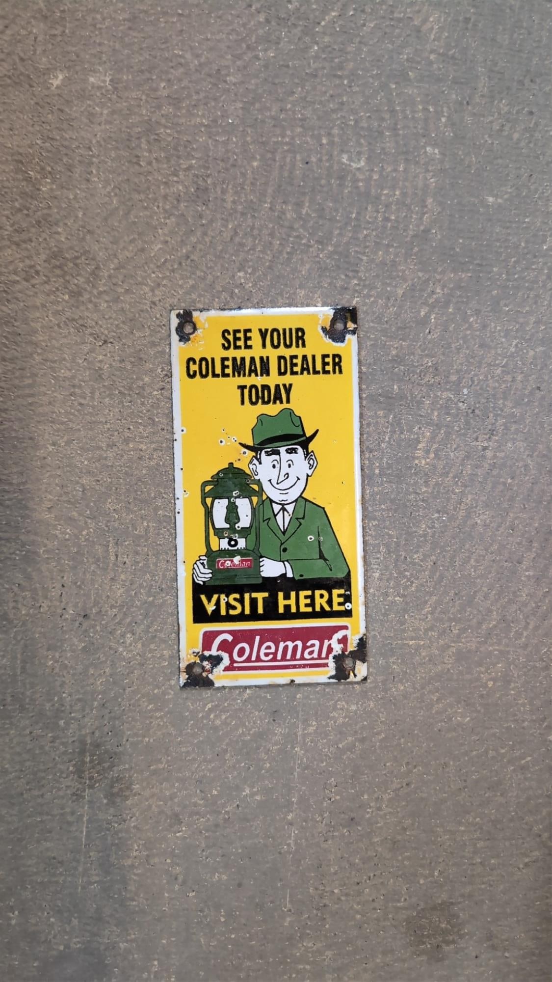 Porcelain Coleman Lantern Dealer sign (1 of 2)