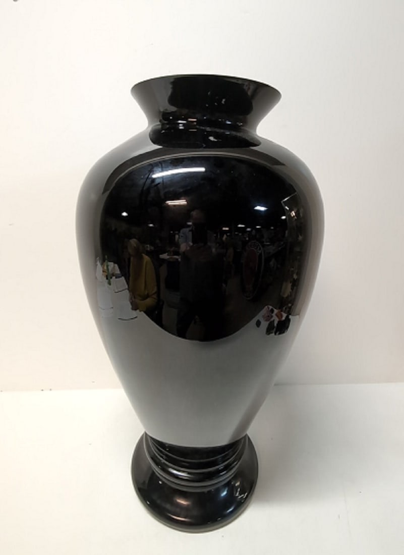 large black glass floor vase (1 of 1)