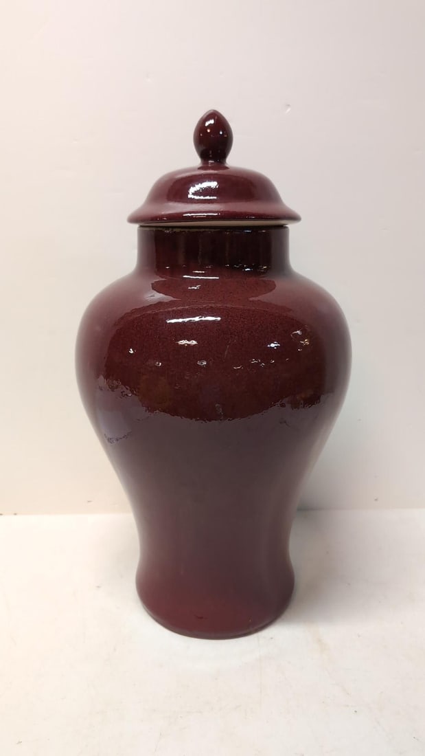 Chris Madden large porcelain jar with lid: good condition 22" T
