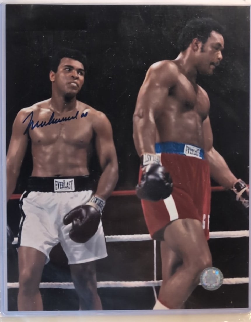 Autographed Muhammed Ali and George Foreman boxing photo (1 of 2)