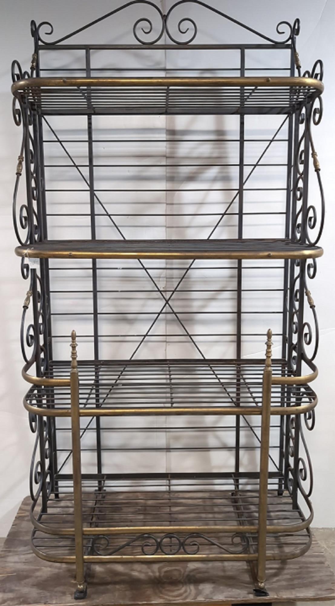 French Wrought Iron & Brass Bakers Rack (1 of 2)