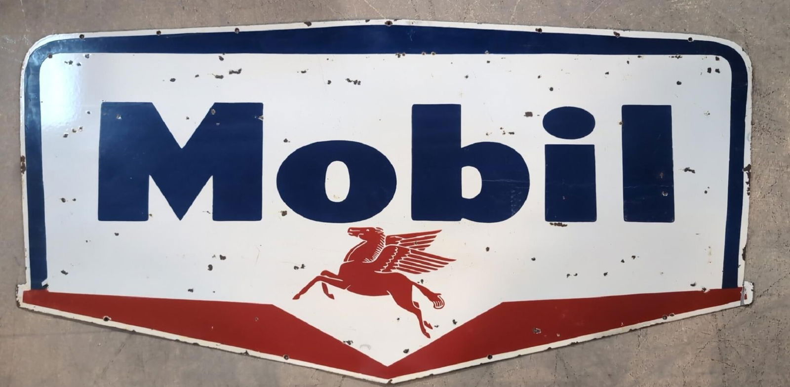 58" x 29 1/2" Porcelain Mobil Pegasus sign (1 of 6)