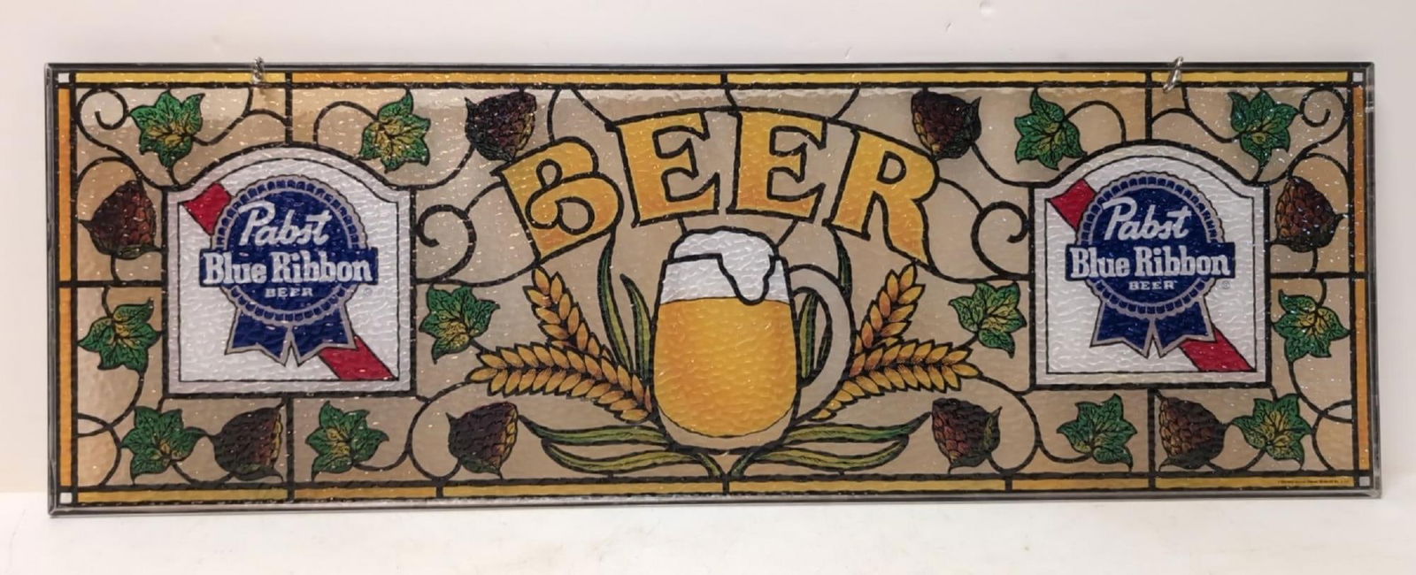 Vintage Pabst Blue Ribbon Beer Faux Stain glass sign (1 of 1)