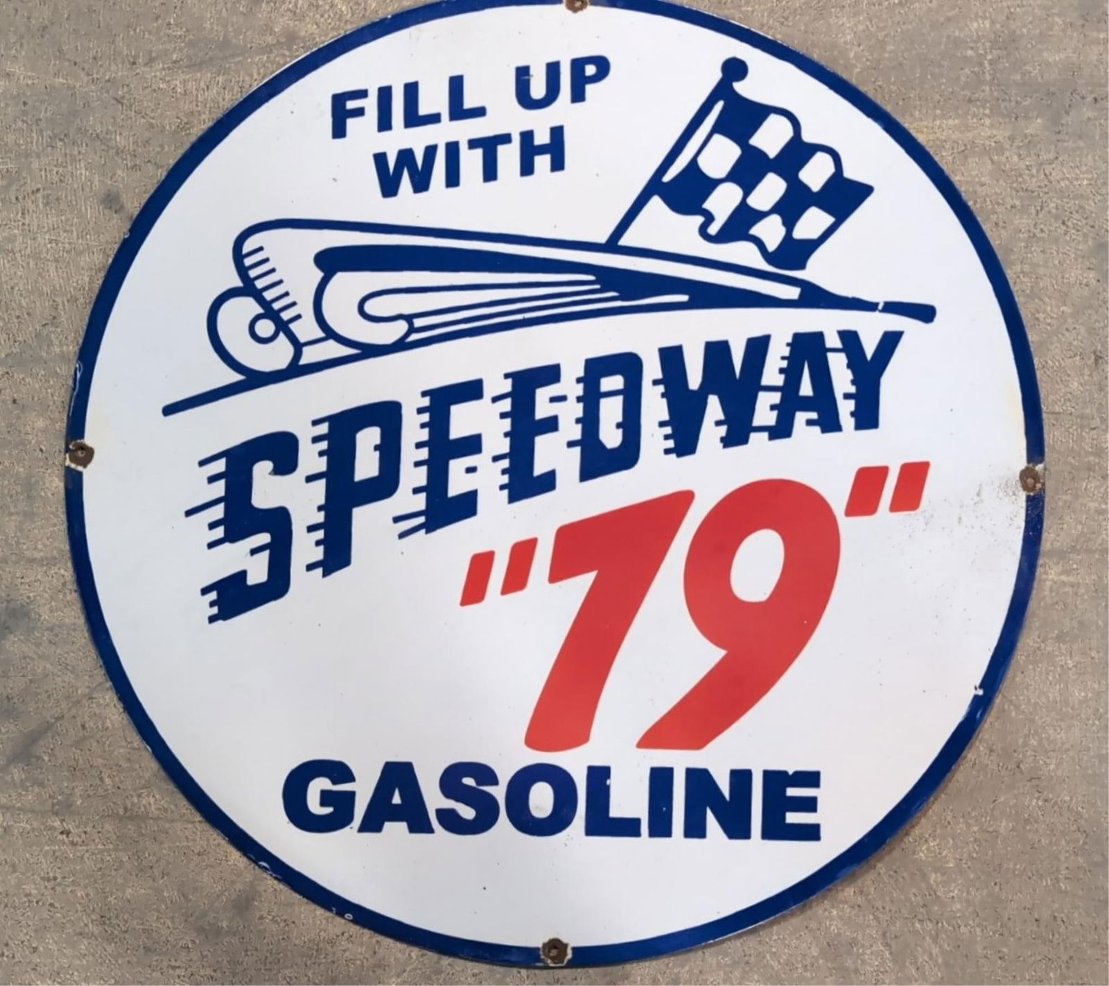 30" Porcelain Speedway 79 Gasoline sign (1 of 4)
