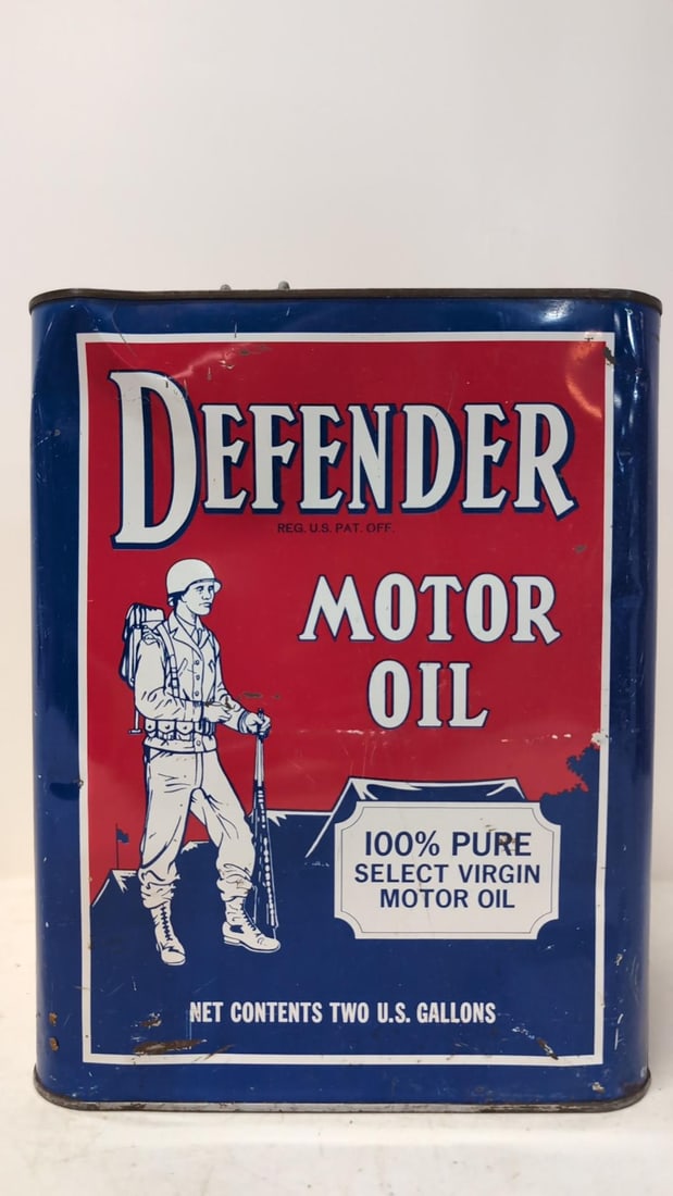Defender Motor Oil 2 gallon oil can (1 of 3)