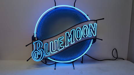 Vintage Blue Moon Neon Sign