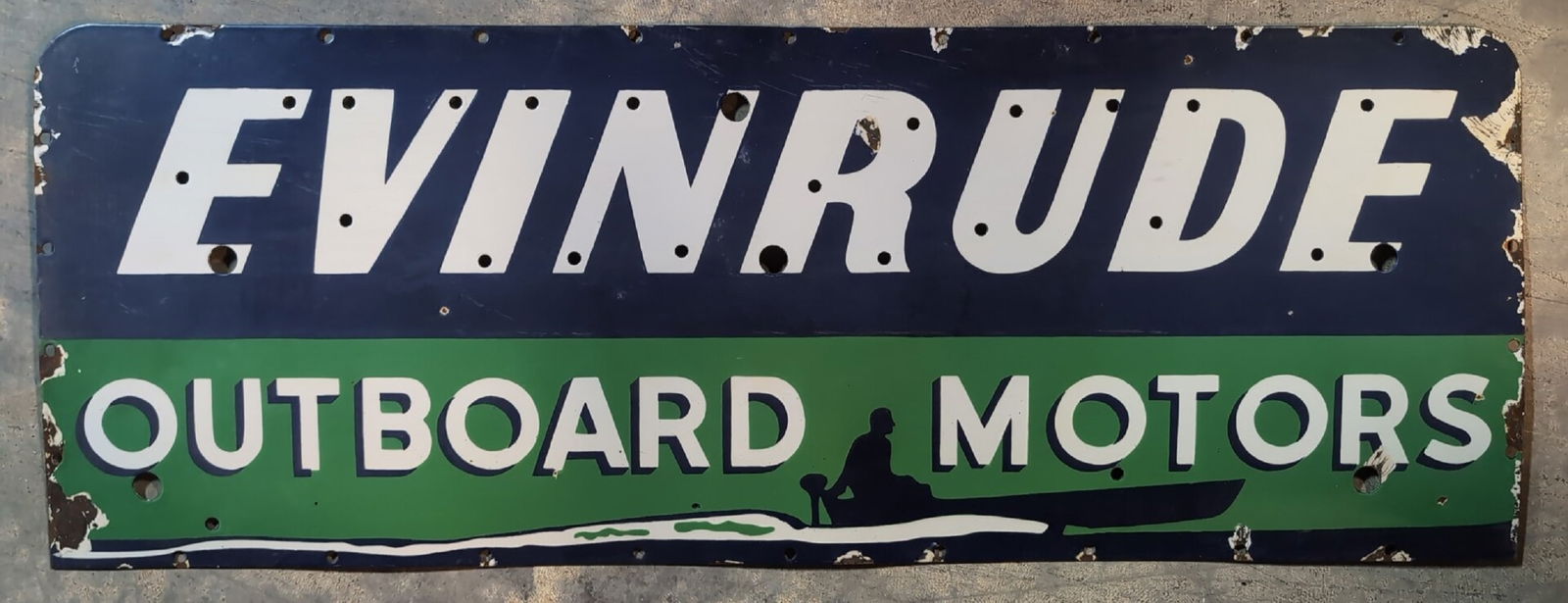 60" Porcelain Evinrude Outboard Motors sign (1 of 4)