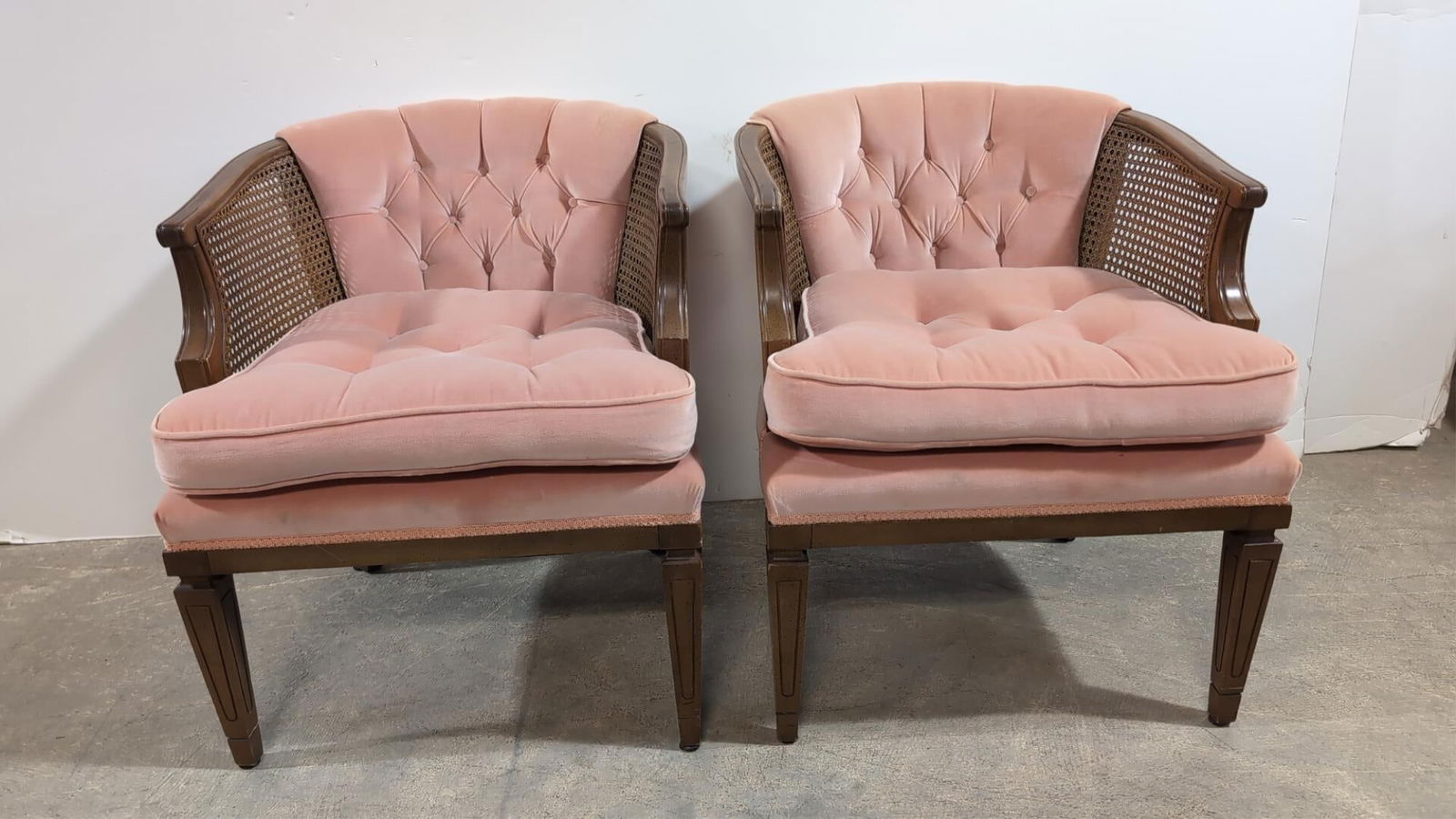 Pair French Provencial Cane trim chairs (1 of 2)