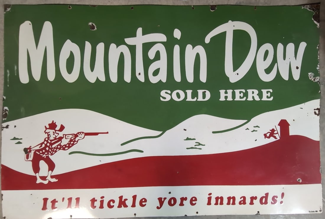 60" Porcelain Mountain Dew single sided sign (1 of 5)