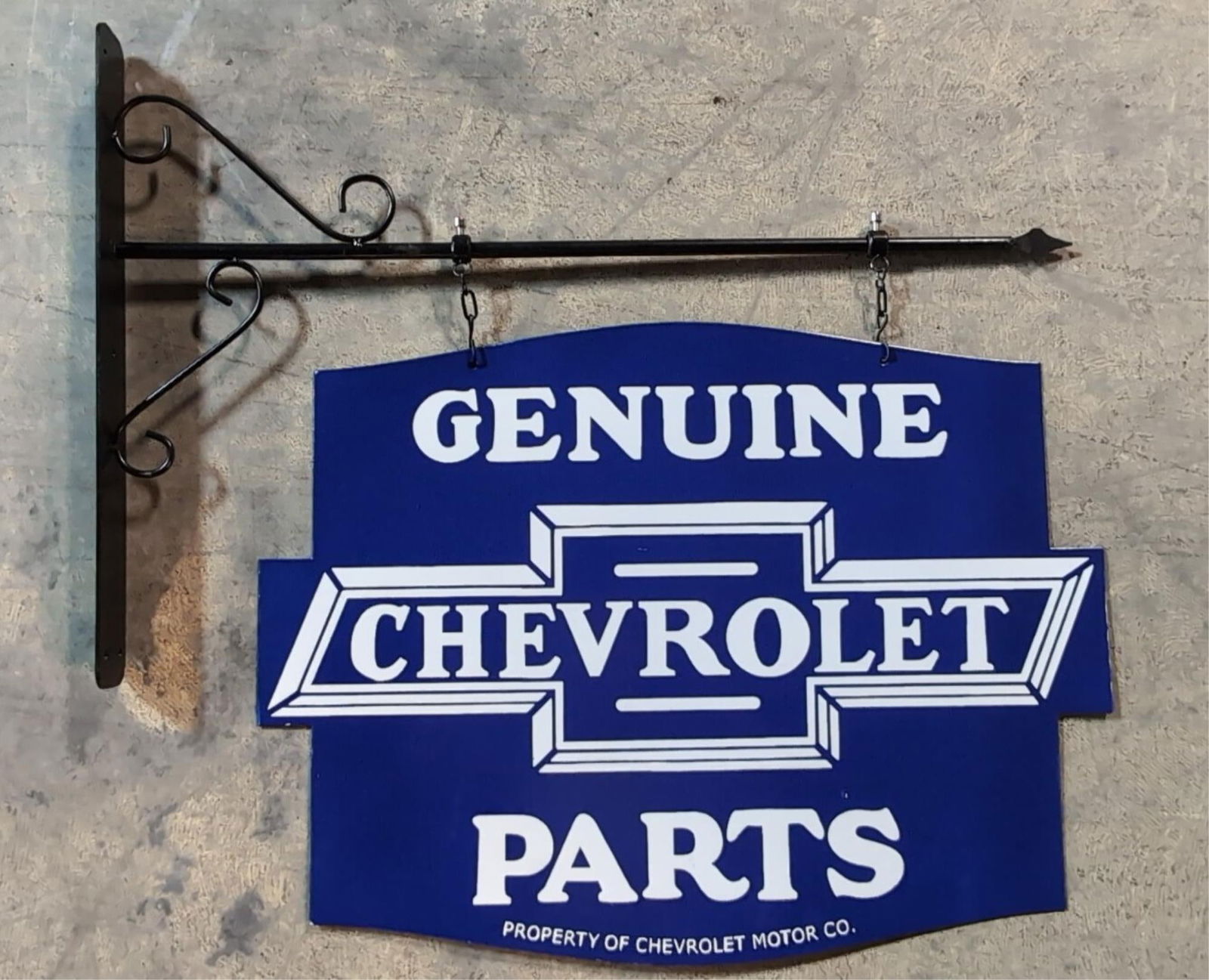 Porcelain Chevrolet Genuine Parts hanging sign (1 of 3)