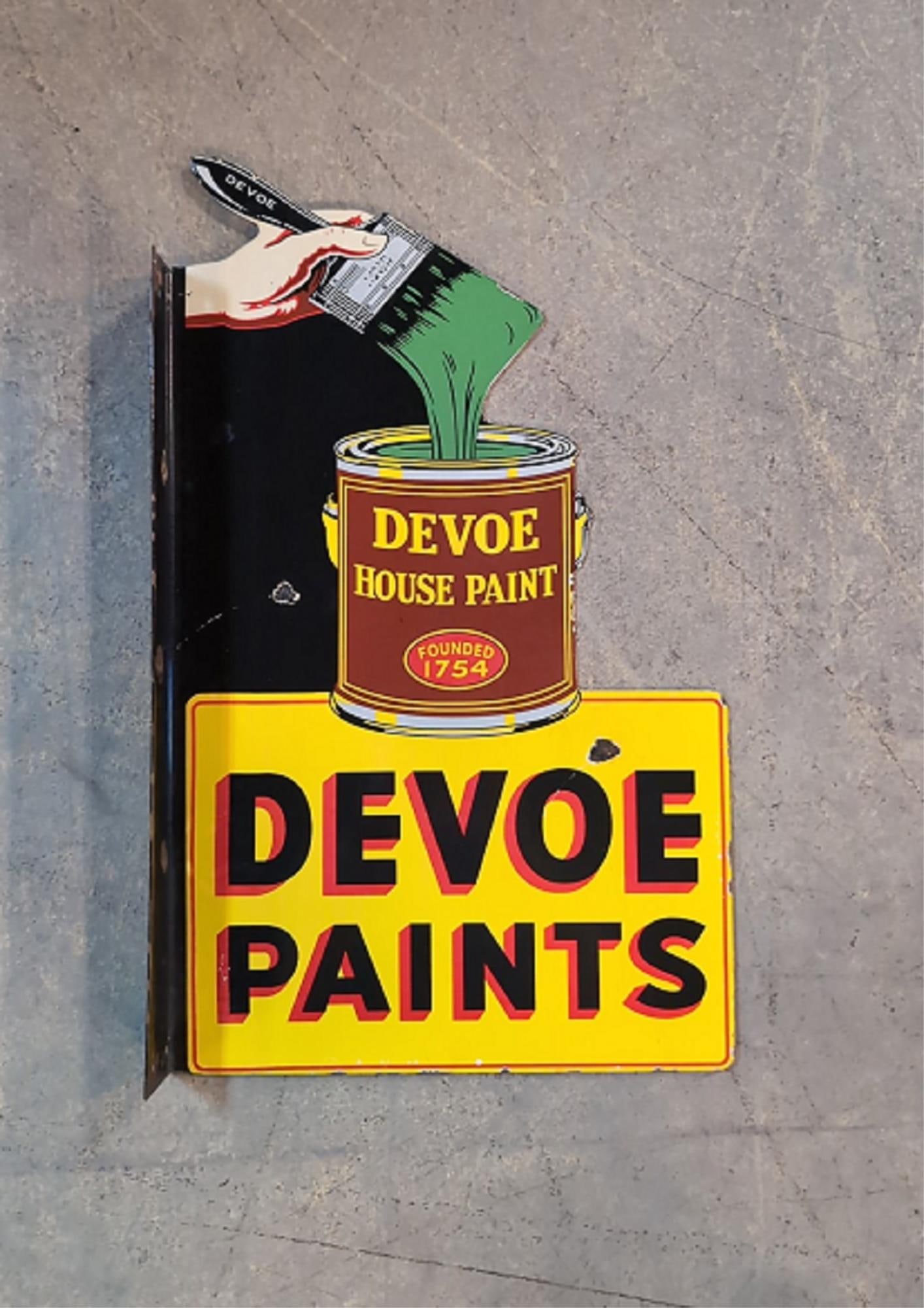 Porcelain Devoe Paints Flange Sign (1 of 3)