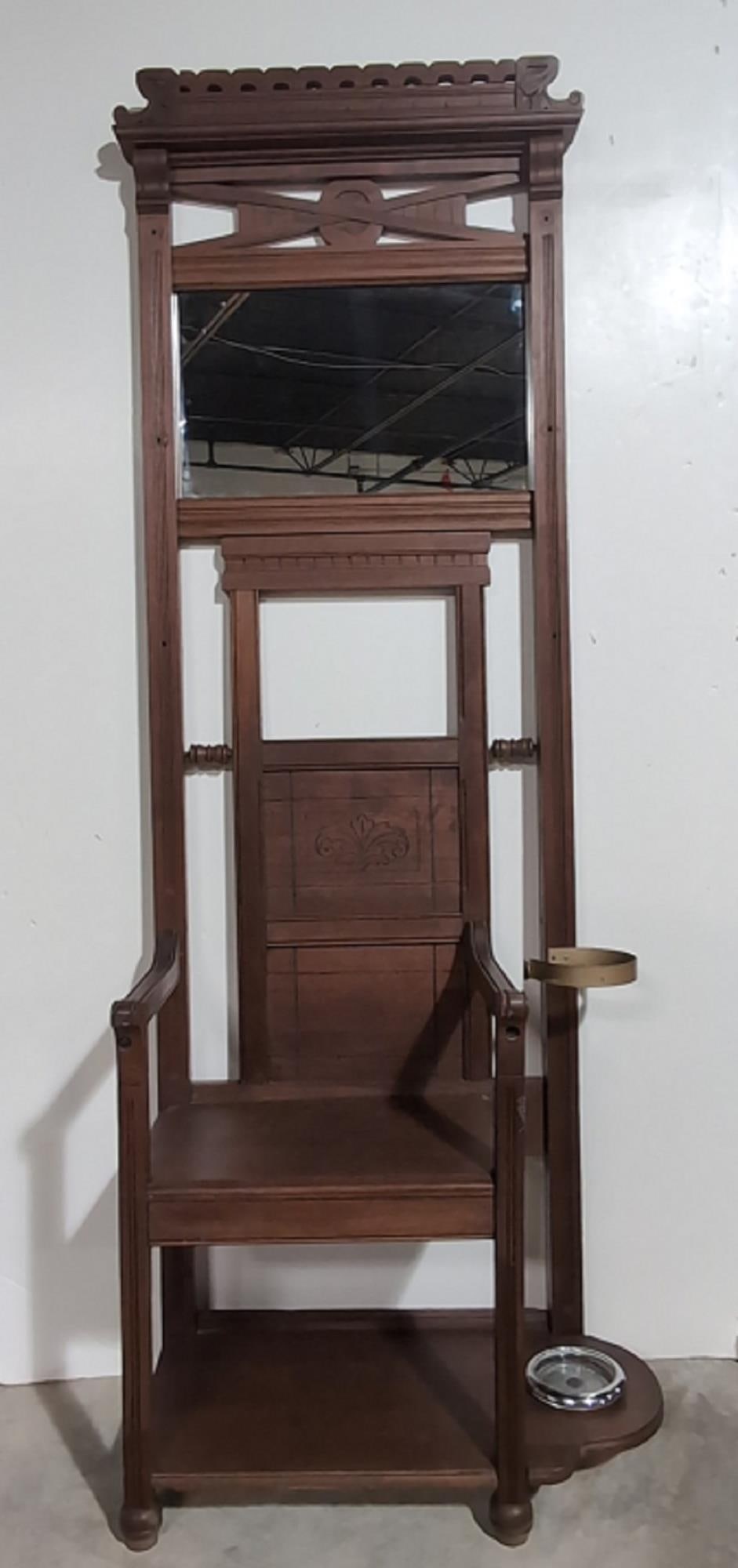 Antique Walnut Hall Tree (1 of 1)