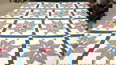 Vintage hand Quilted and pieced star quilt