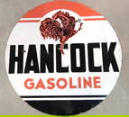 48" Porcelain Double sided  Hancock Gasolline sign