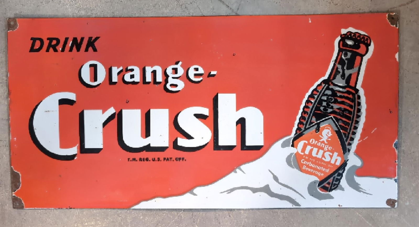 Porcelain Drink Orange Crush double sided sign (1 of 6)
