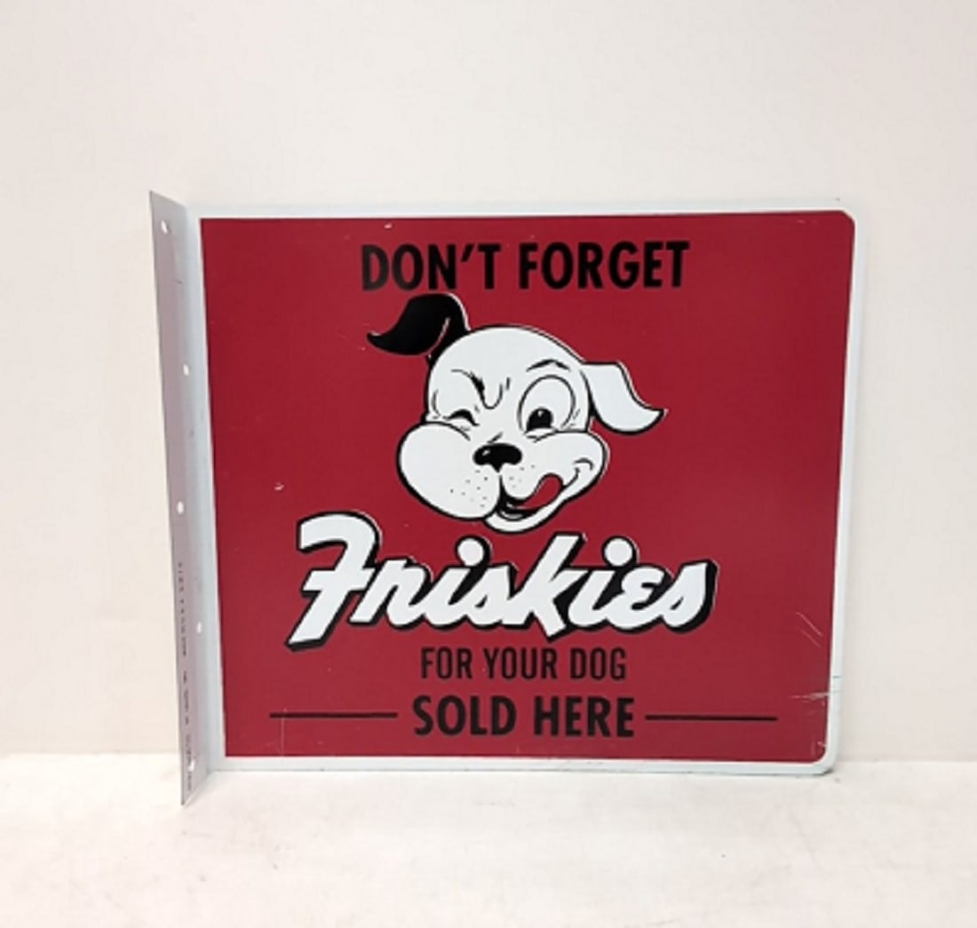 Friskies Dog Food Metal Flange Sign (1 of 3)