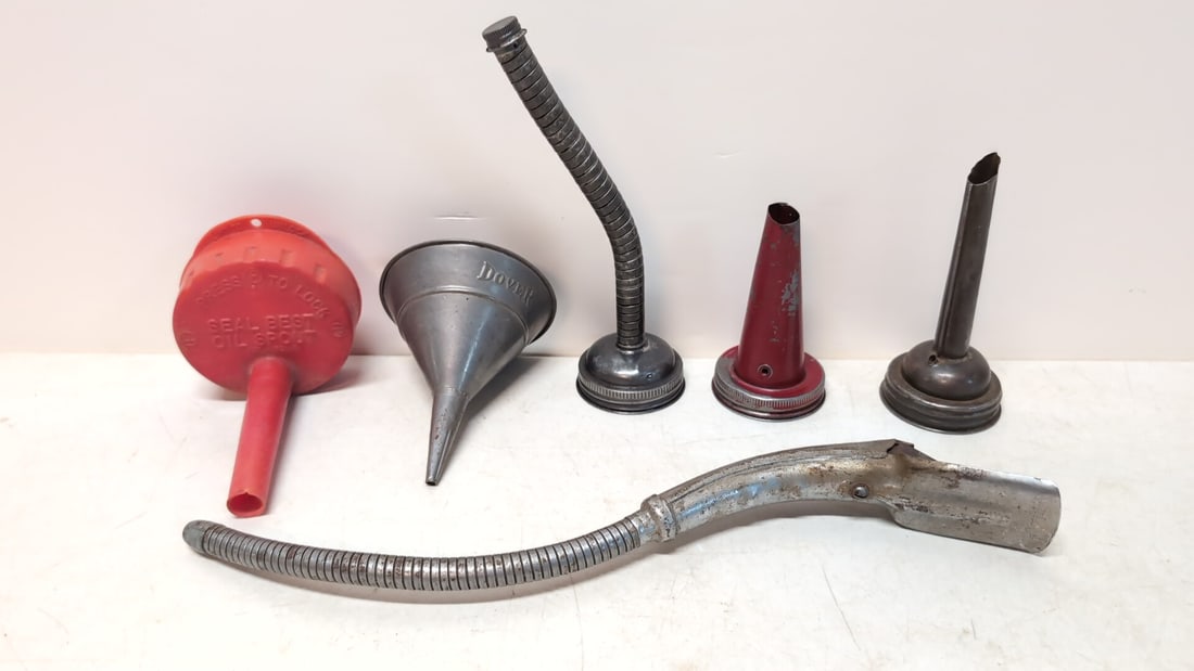 (6) Vintage Oil Spouts & Funnels (1 of 2)
