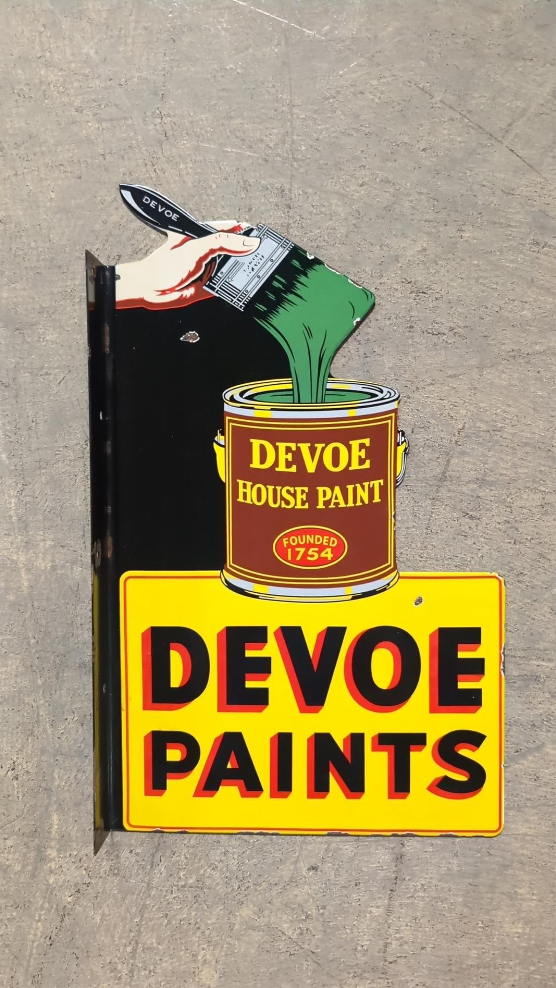 Porcelain Devoe paints flange sign (1 of 5)