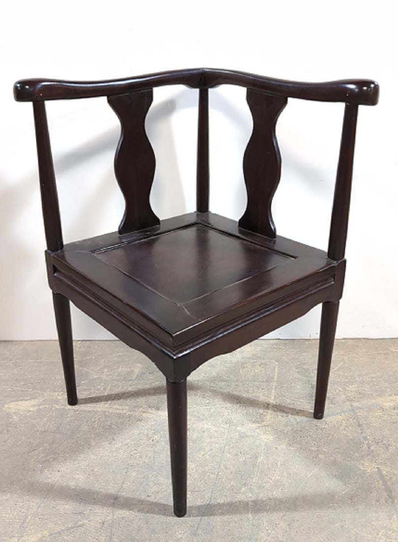 Asian mahogany corner chair: good condition 32" t x 19" W x 19" D