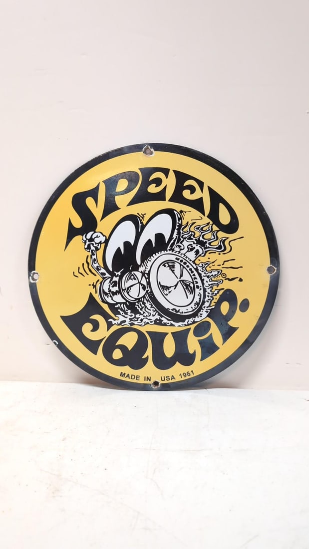 Porcelain Speed Equipment sign (1 of 2)