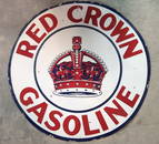 Porcelain Red Crown gasoline double sided sign