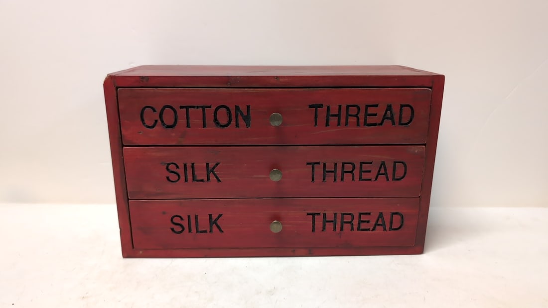 Barn Red 3 Drawer thread Cabinet (1 of 4)