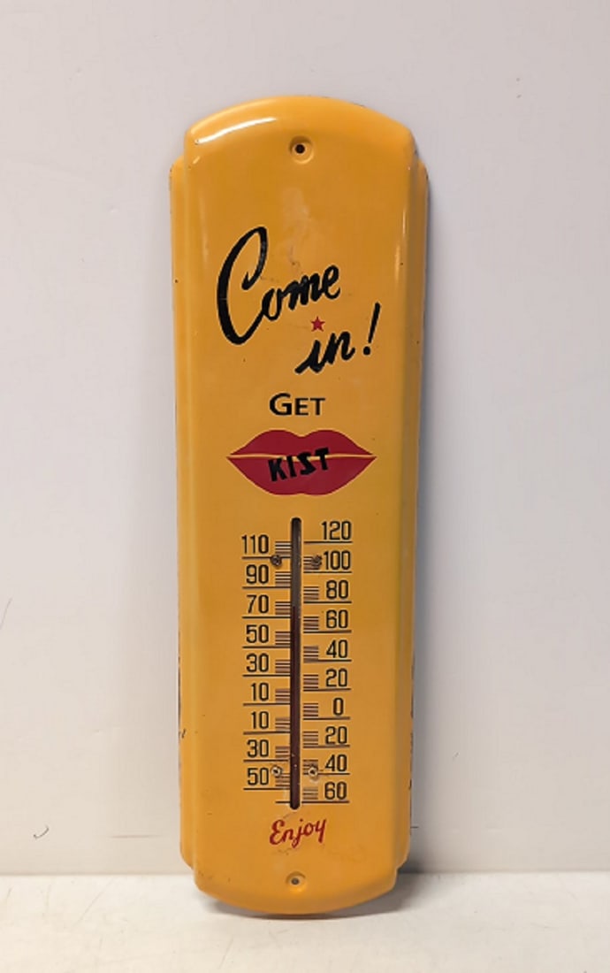 Enjoy Kist Thermometer: 17" x 5" paint missing on perimeter