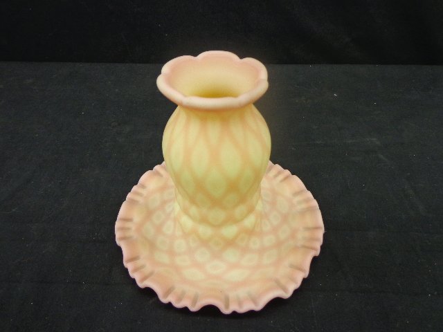 Burmese Fenton fairy lamp 5 1/2” tall 7” base: Burmese Fenton fairy lamp 5 1/2” tall 7” base