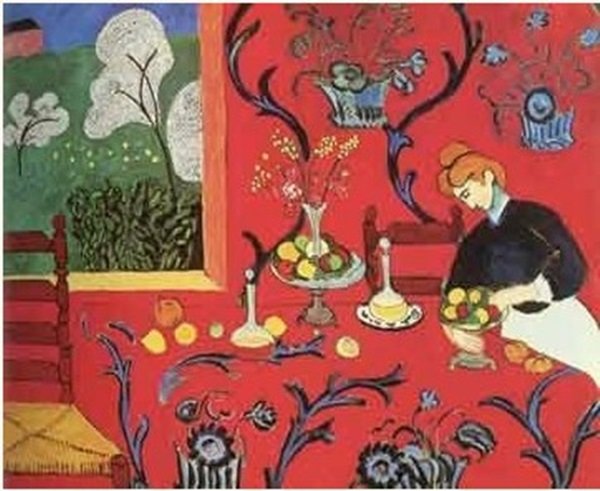 Signed Limited Edition Henri Matisse "The Red Room": Lithograph by artist Henri Matisse, titled "The Red Room" Signed in the plate in a limited edition numbered impressions on high quality heavy woven arches type paper. Unframed - dimensions are approxi