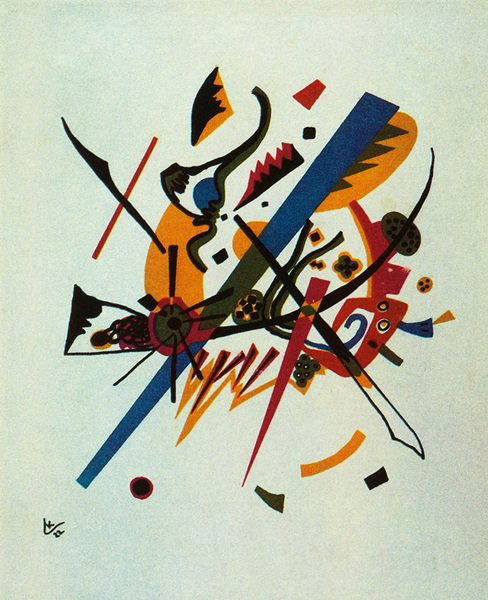 From Small Worlds Type A - Kandinsky - Signed Limited E: Lithograph by artist Wassily Kandinsky, titled, , "From Small Worlds Type A" on high quality heavy woven arches paper.Signature in the plate in a limited edition numbered impressions. Unframed - dimen