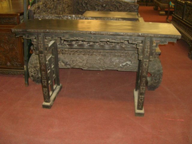 HEITAN WOOD (Ebony Wood) TABLE: SIZE:58"W-17"D-32"H