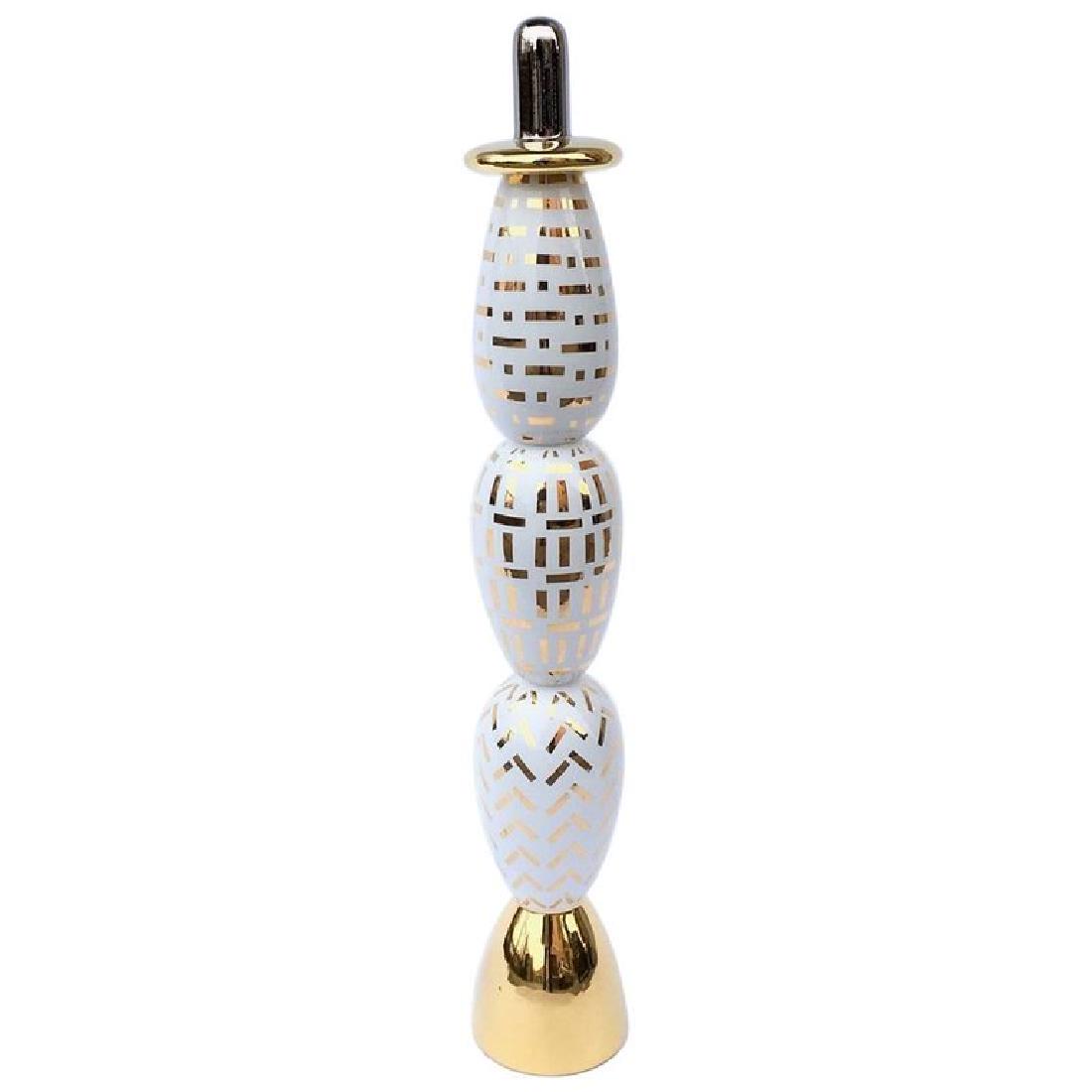 A. Mendini, Colonna Sculpture, Prototype, Superego: Ceramic sculpture designed by Alessandro Mendini and produced by Superego Editions in 2008. Signed and numbered. Prototype. DIMENSIONS 24.8 in.H 63 cmH DIAMETER 3.94 in. (10 cm)