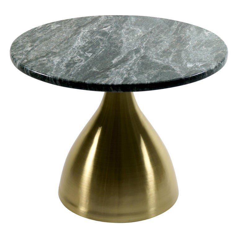 Coffee Table Model Mushroom by Studio Superego: Coffee table model Mushroom designed and produced by Studio Superego. Low Table handmade with satin brass leg and Jaco Green marble top.