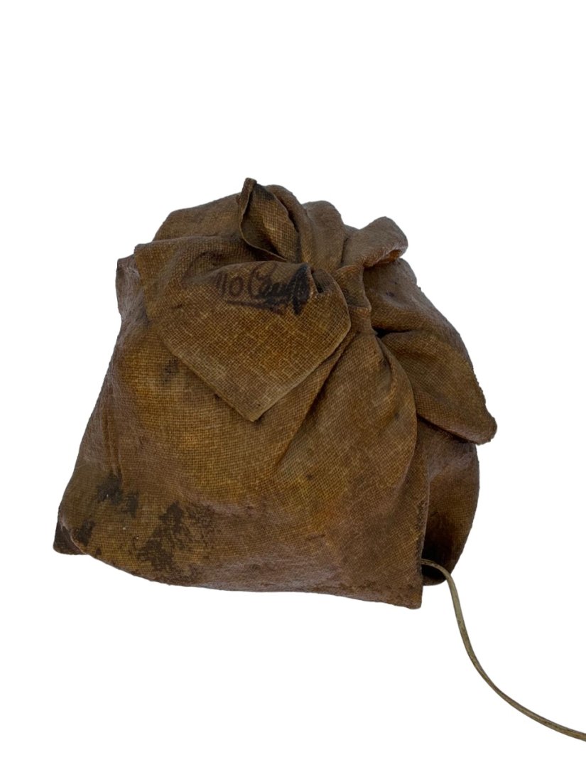 Table Lamp by Marzio Cecchi: Table lamp in plasticized fabric made by Marzio Cecchi. Original signature.