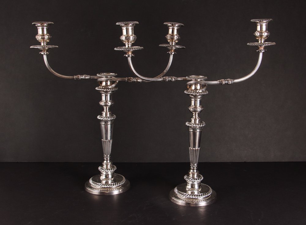 Pair of Sheffield Plate Candelabra (1 of 6)