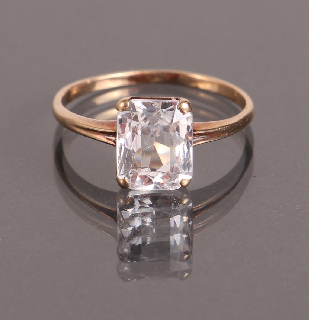 Radiant Cut Vintage Synthetic Sapphire Ring (1 of 5)