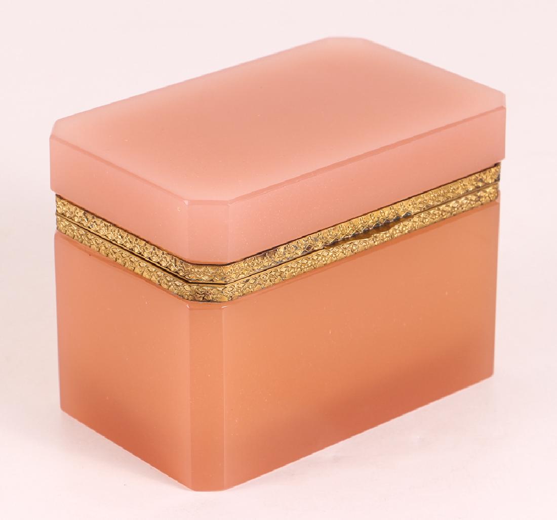 French Pink Opaline Glass Box (1 of 4)